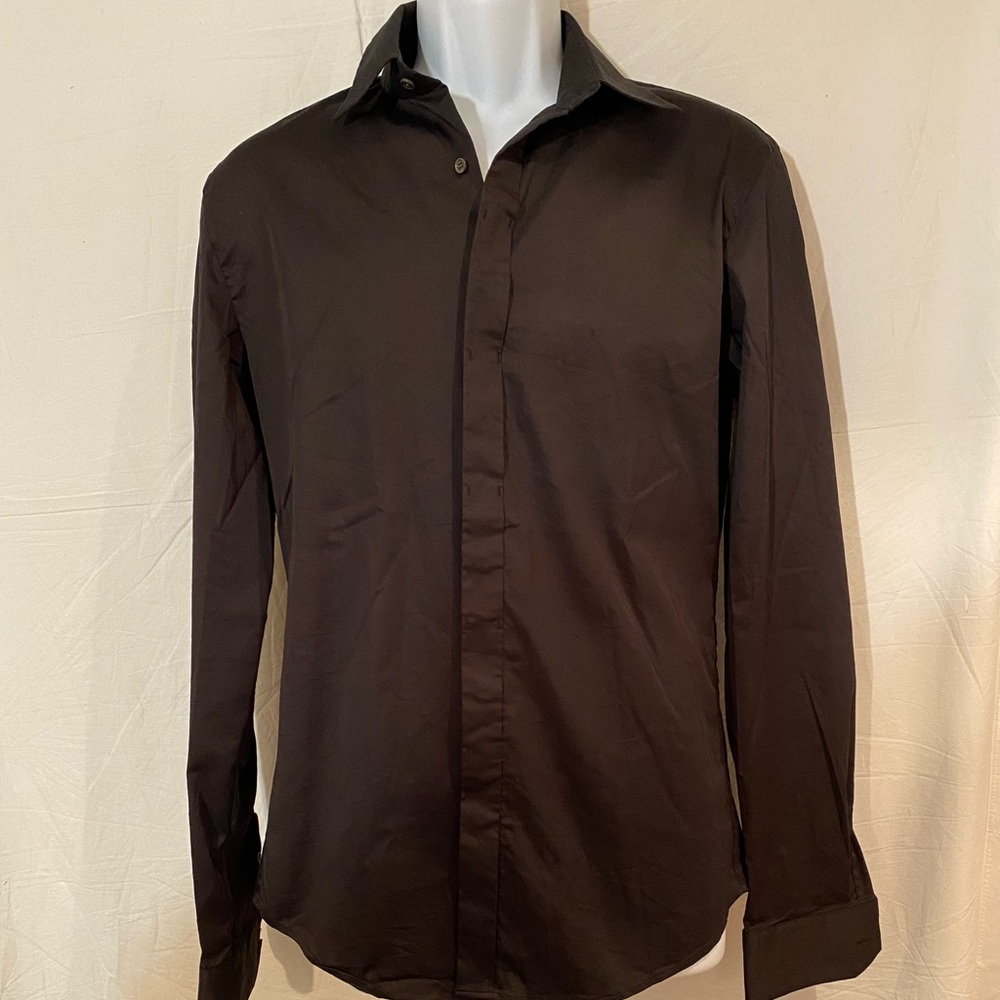 WOOYOUNGMI Men’s Black Button Down Shirt Size 50 or M